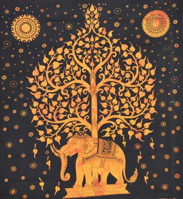 tenture elephant arbre de vie