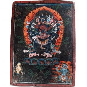 Samvara peinture tibétaine sur os