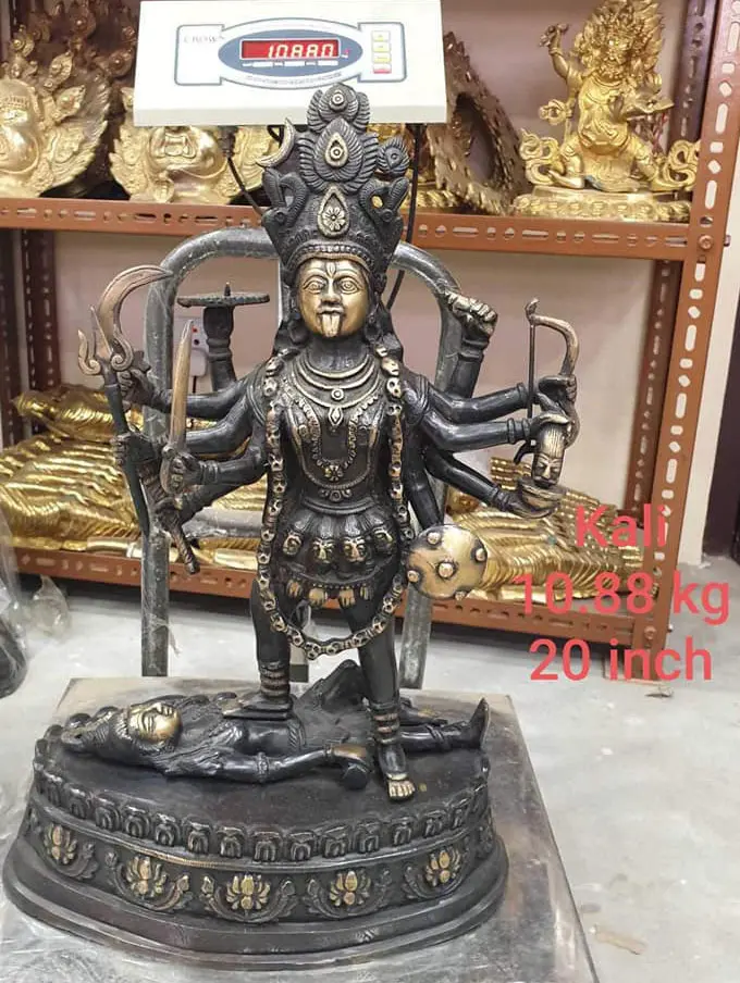 Statue déesse kali en bronze