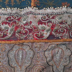 Patchwork de Saris Indiens - Broderies fils métal