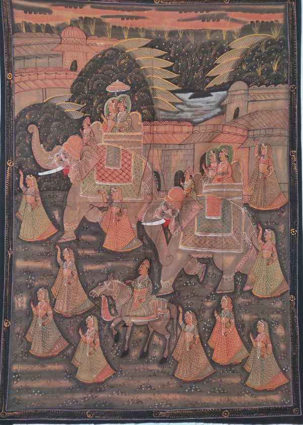 Peinture Rajput Mariage du Maharadja et la Maharani