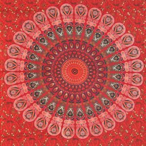 Tenture Indienne Badmeri rouge