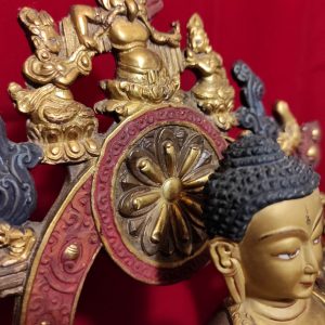 Statue Bouddha Sakyamouni - Bronze et Or - Népal