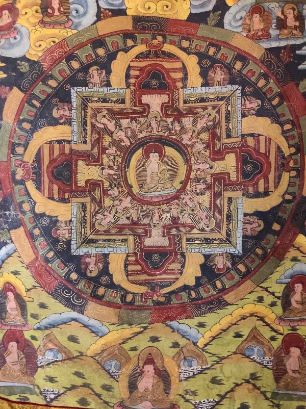 Thangka Mandala tibétain peinture sur toile