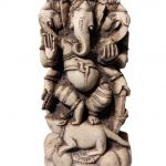 statue Ganesh à 3 têtes en résine