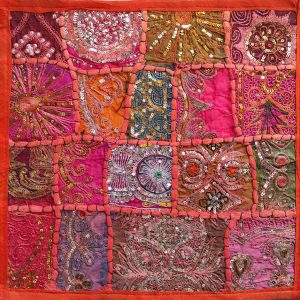 Housse de coussin patchwork saris Indien 121