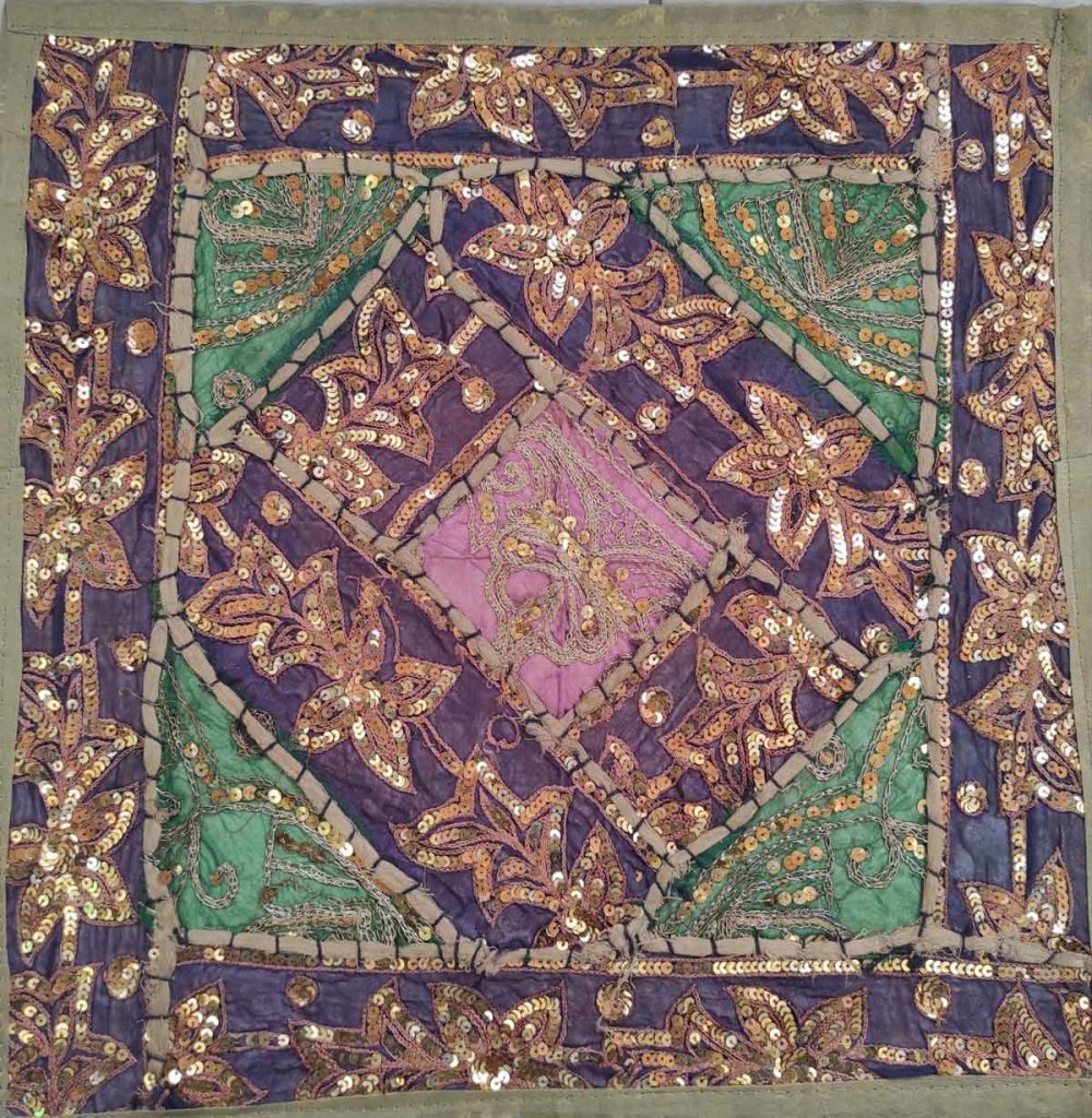Coussin Déco Patchwork Hubert 40x40cm Bleu