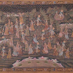 Peinture indienne - Krishna dansant avec les gopis